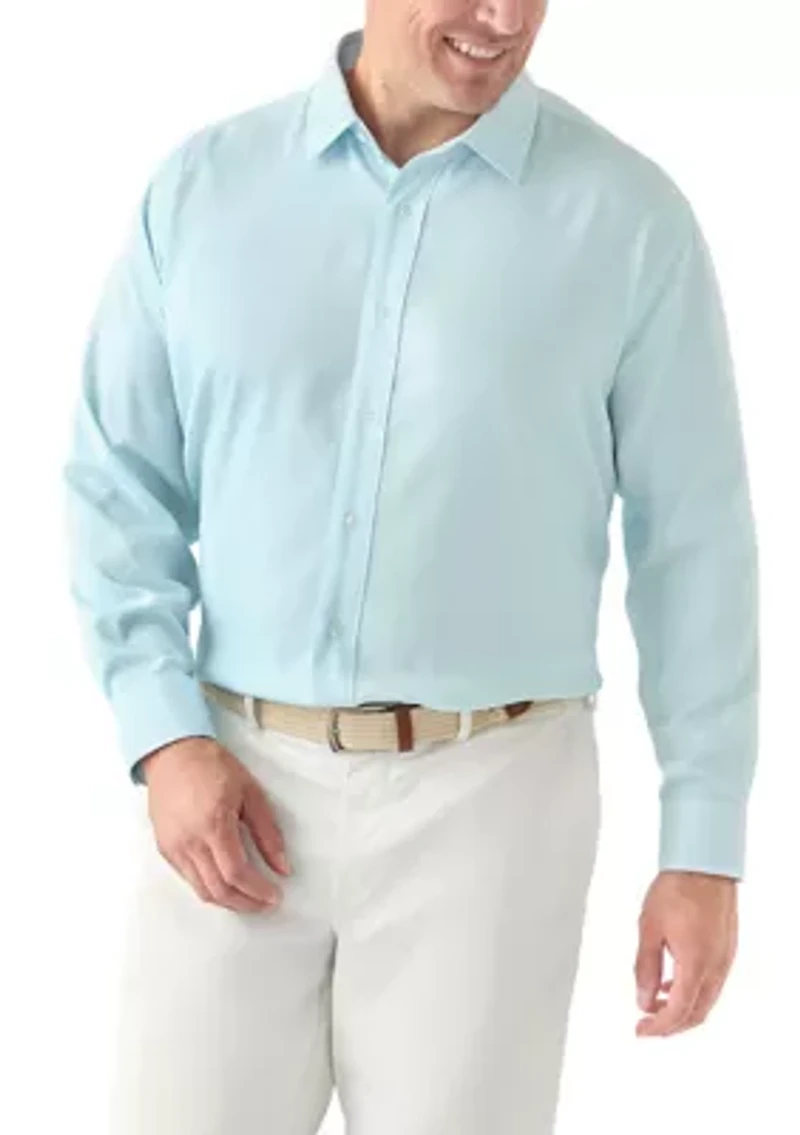Men's Tall Twill Solid Performance Dress Shirt