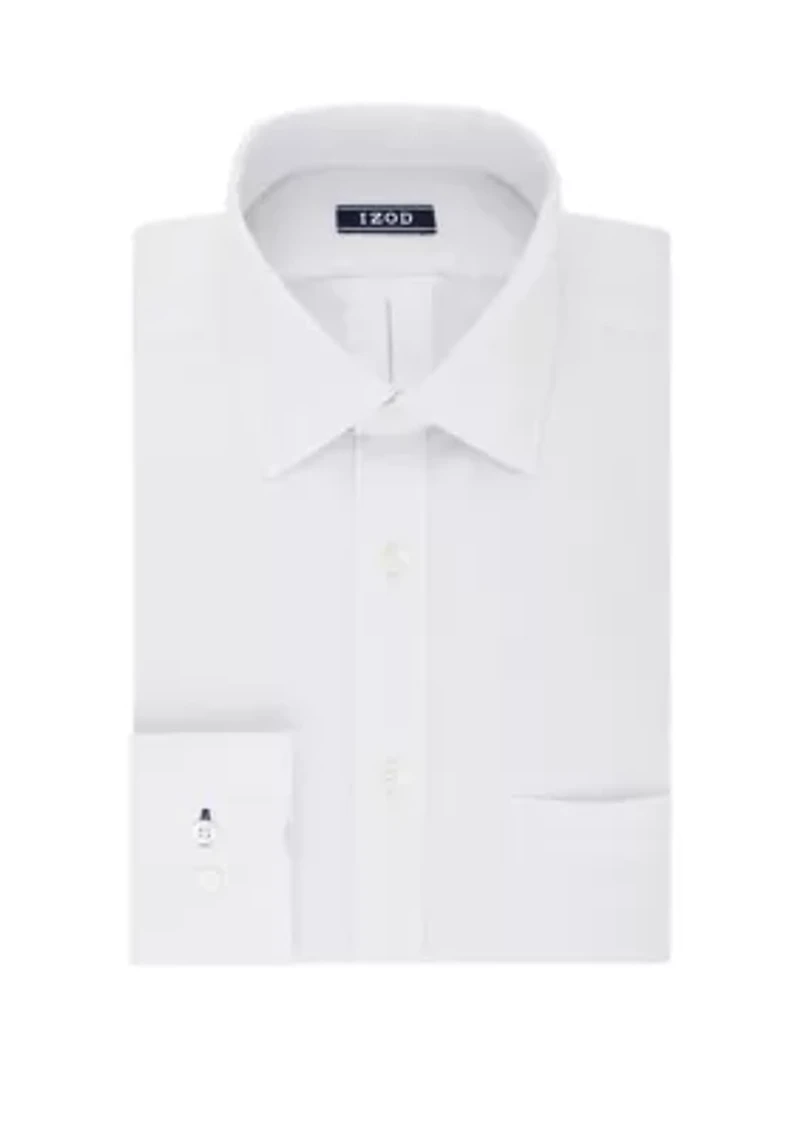 Regular Fit Long Lasting White All Over Stretch Dress Shirt
