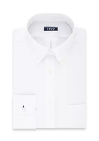 Regular Fit Long Lasting White All Over Stretch Dress Shirt