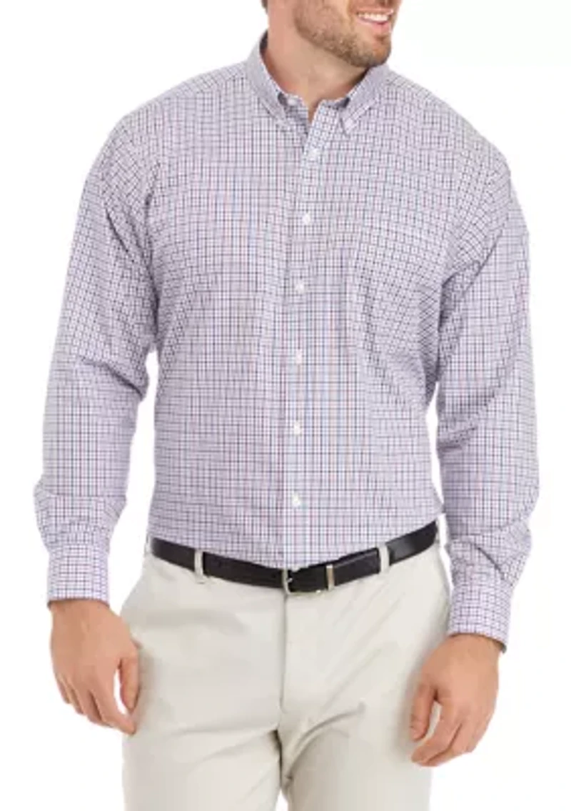 Men's Big All Over Stretch Plaid Dress Shirt