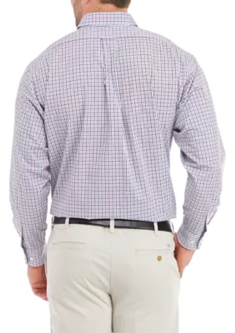 Men's Big All Over Stretch Plaid Dress Shirt