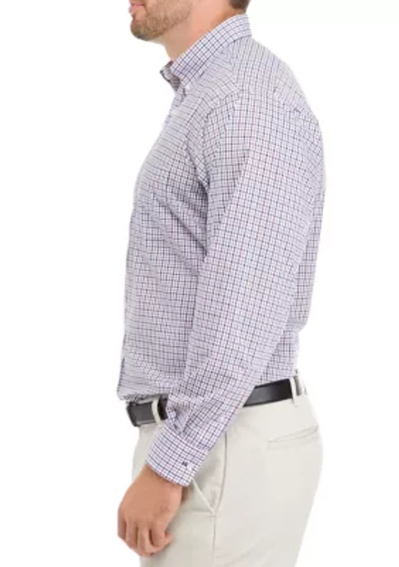 Men's Big All Over Stretch Plaid Dress Shirt