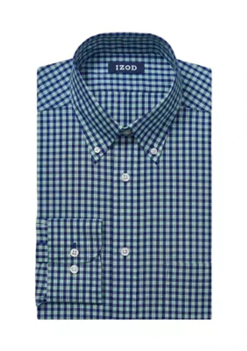 Big & Tall Plaid Printed Stretch Dress Shirt