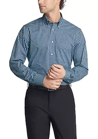 Big & Tall Plaid Printed Stretch Dress Shirt