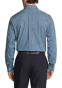 Big & Tall Plaid Printed Stretch Dress Shirt