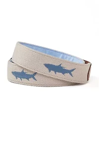 Multi Fish Embroidered Canvas Club Belt
