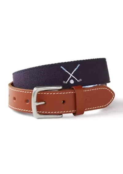 Golf Clubs Embroidered Canvas Club Belt Set