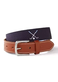 Golf Clubs Embroidered Canvas Club Belt Set