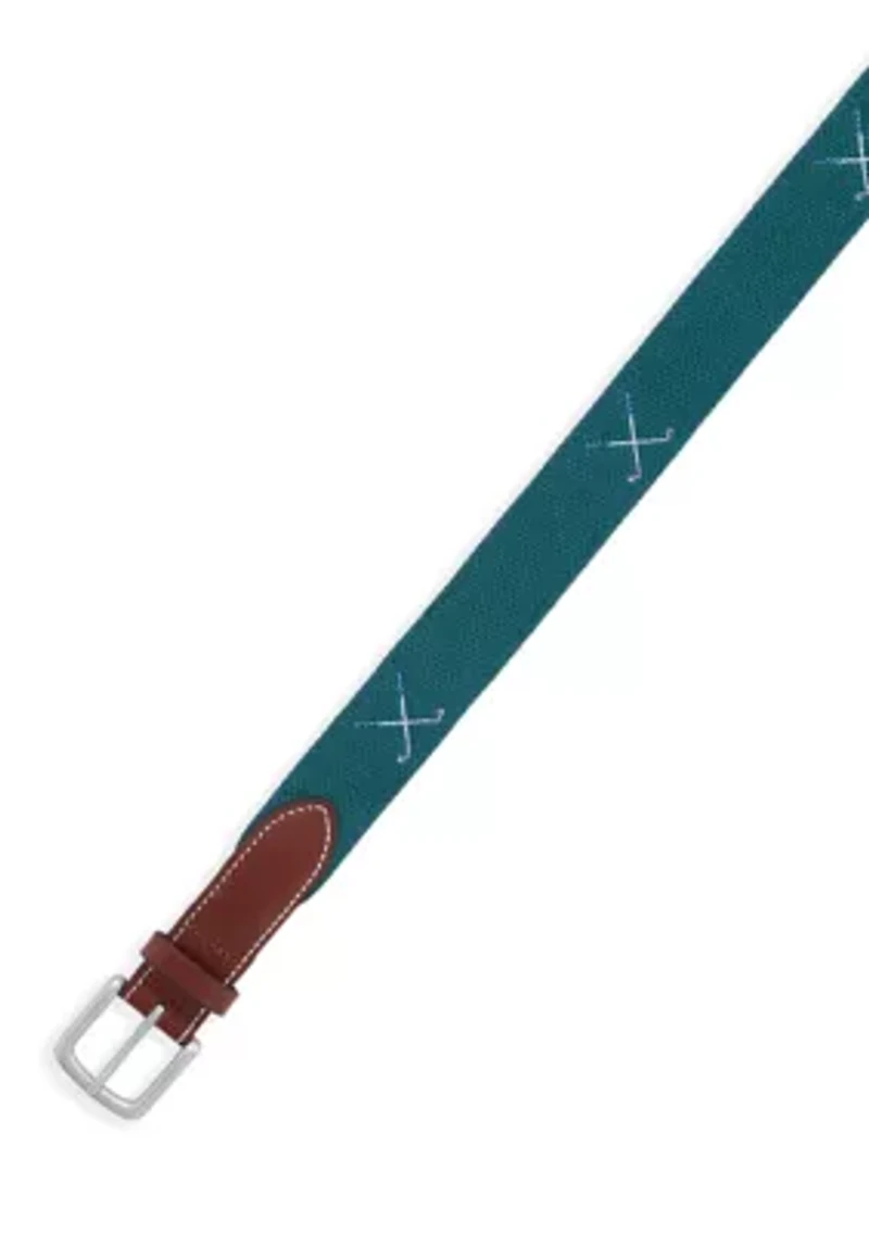 Golf Clubs Embroidered Canvas Club Belt Set