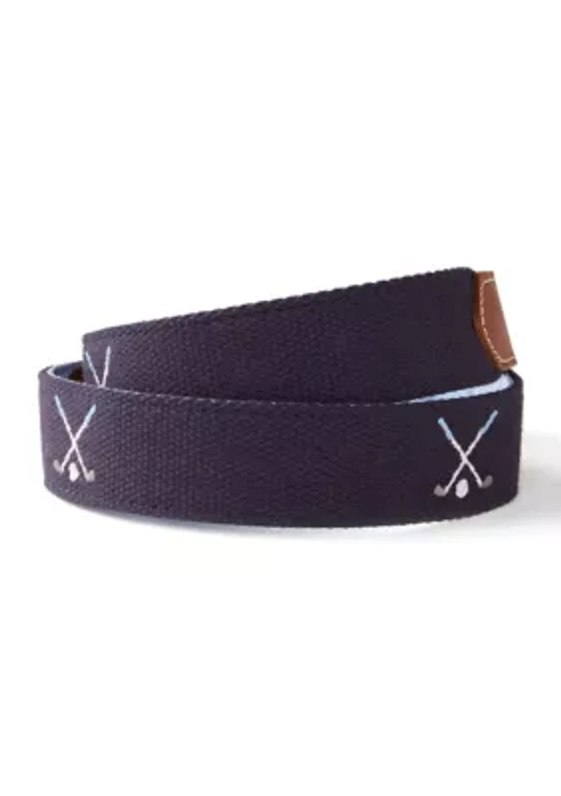 Golf Clubs Embroidered Canvas Club Belt Set