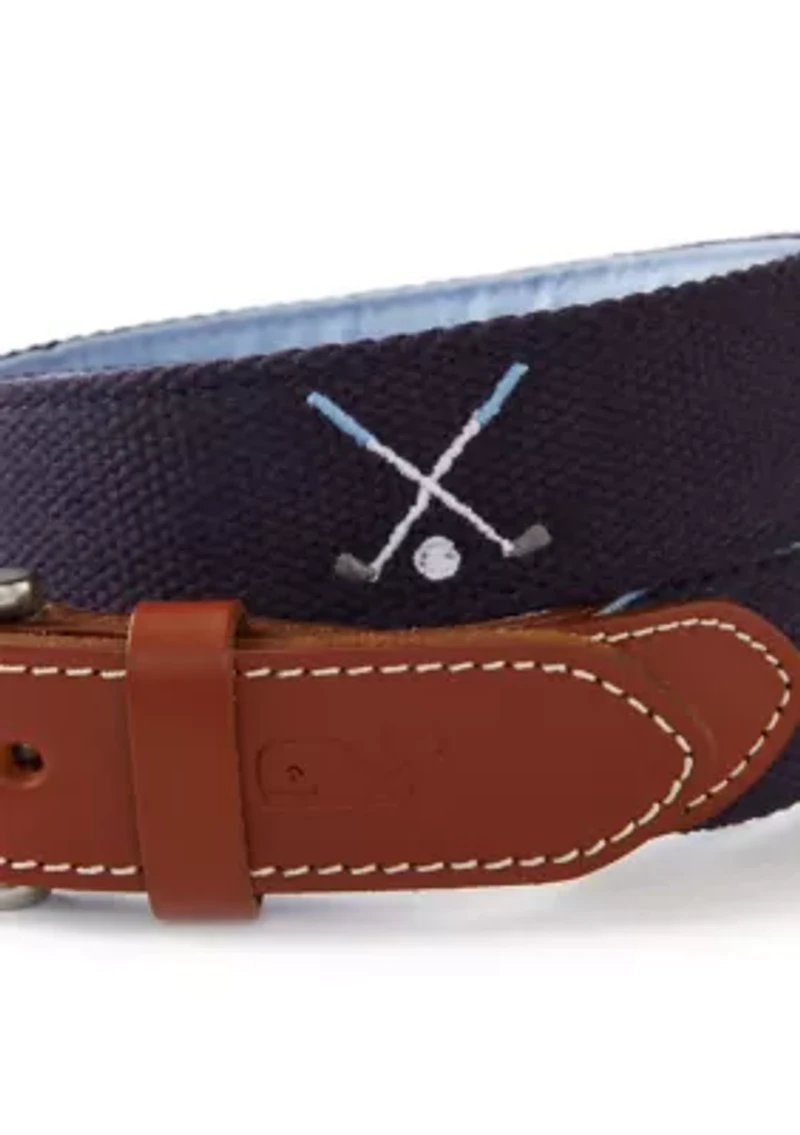 Golf Clubs Embroidered Canvas Club Belt Set