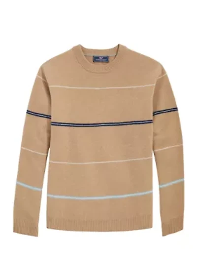 Wool Striped Crew Neck Sweater