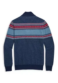 Men's Boathouse Sport Fishing Fair Isle Quarter-Zip Sweater