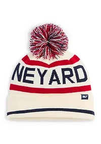 Graphic Text Logo Pom Beanie