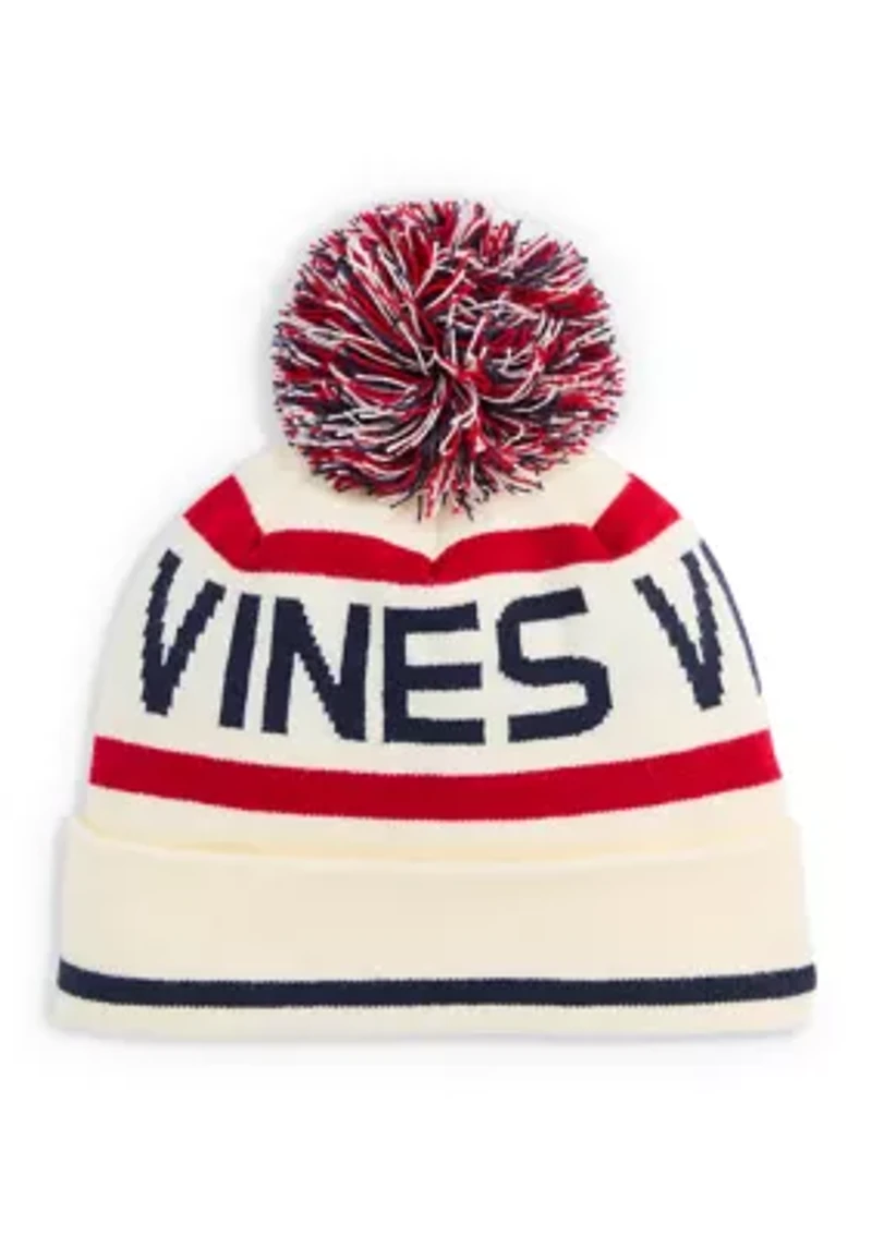 Graphic Text Logo Pom Beanie