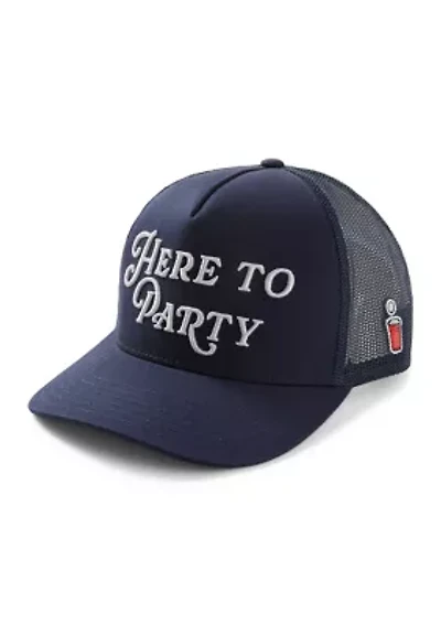 Here to Party High Profile Trucker Hat