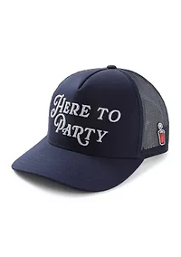 Here to Party High Profile Trucker Hat