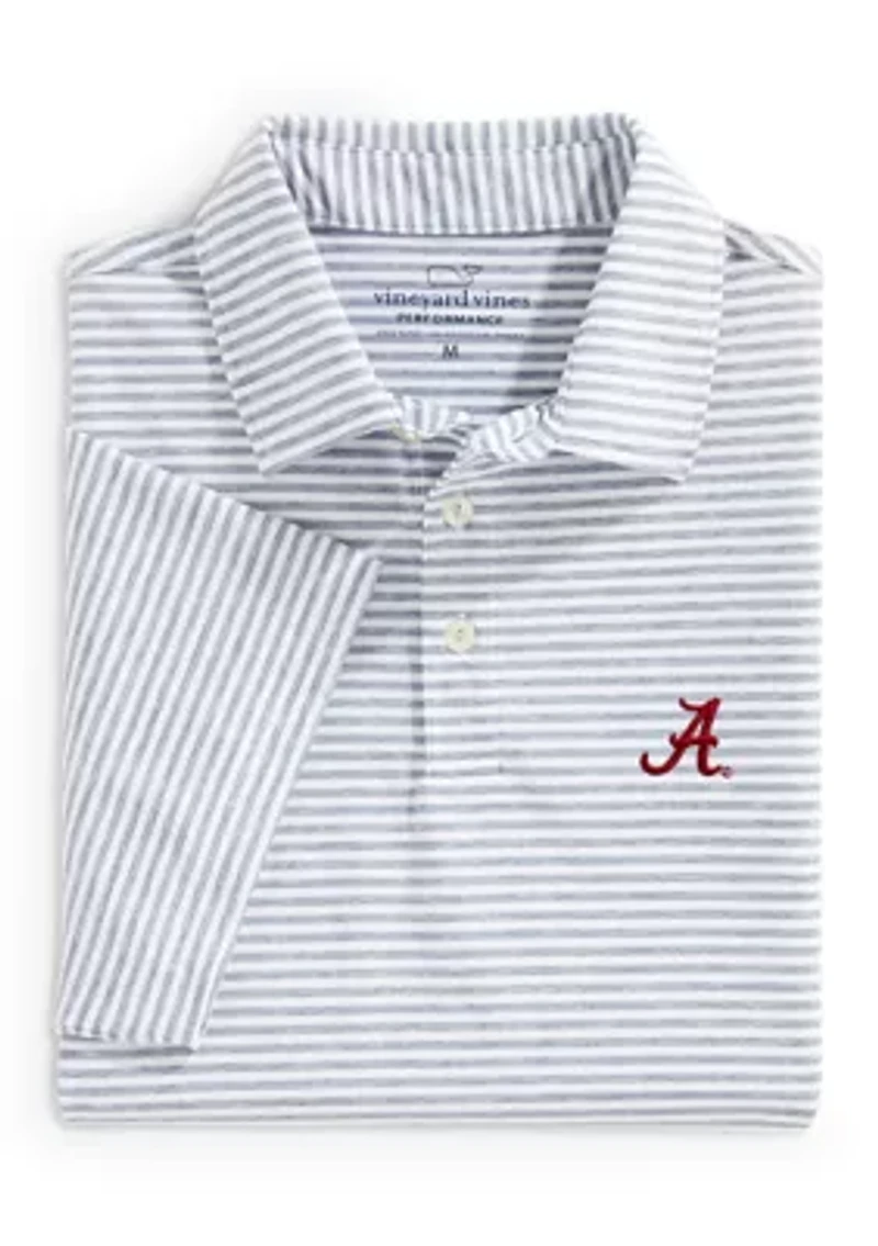 NCAA Alabama Crimson Tide Heathered Winstead Stripe Sankaty Polo Shirt