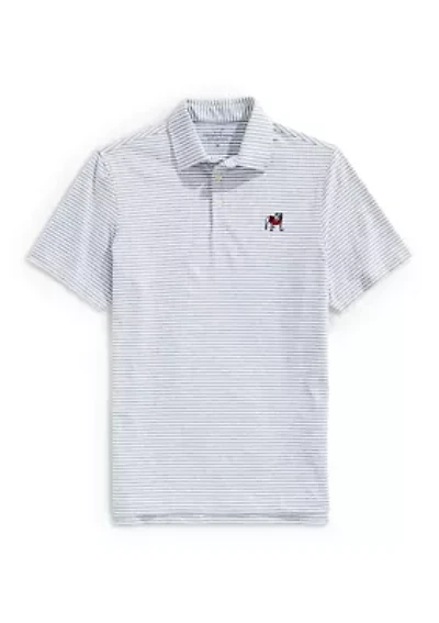 NCAA Georgia Bulldogs Heathered Winstead Stripe Sankaty Polo Shirt