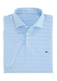 Men's Sankaty Striped Performance Piqué Polo Shirt