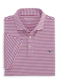 Men's Sankaty Striped Performance Piqué Polo Shirt