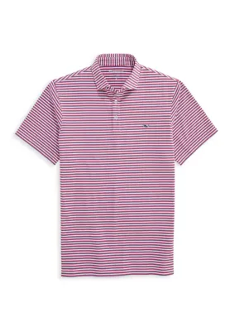 Men's Sankaty Striped Performance Piqué Polo Shirt