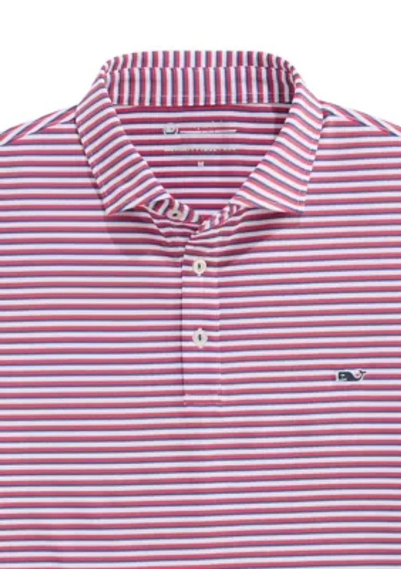 Men's Sankaty Striped Performance Piqué Polo Shirt