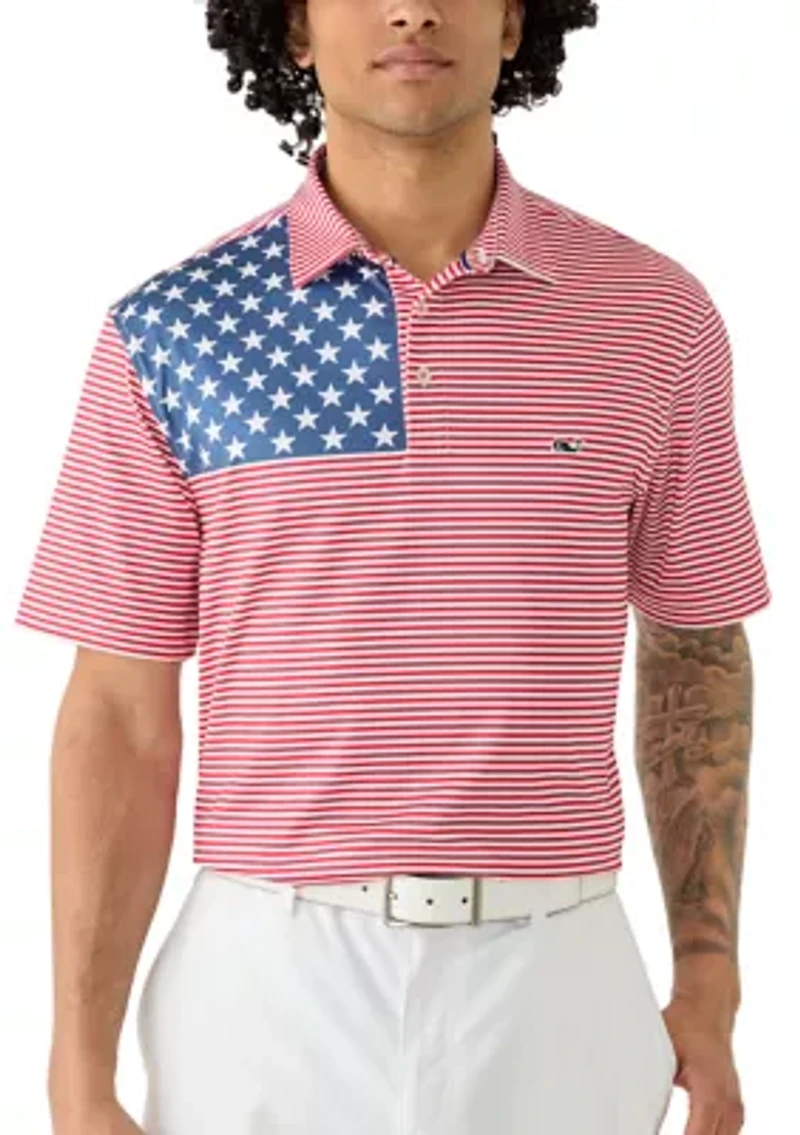 Men's American Flag Polo Shirt