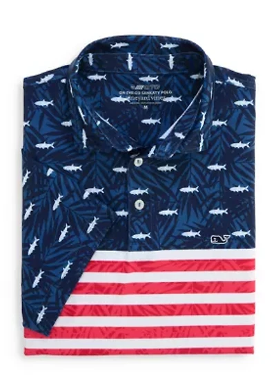 Men's USA Fish Palms Polo Shirt
