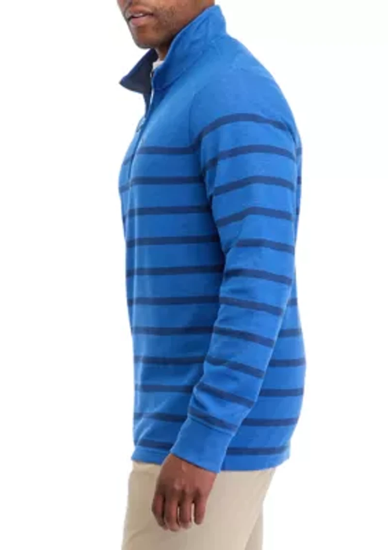 Men's Breton Stripe Saltwater 1/4 Zip Sweater