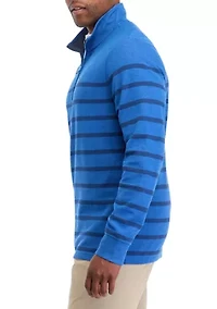 Men's Breton Stripe Saltwater 1/4 Zip Sweater