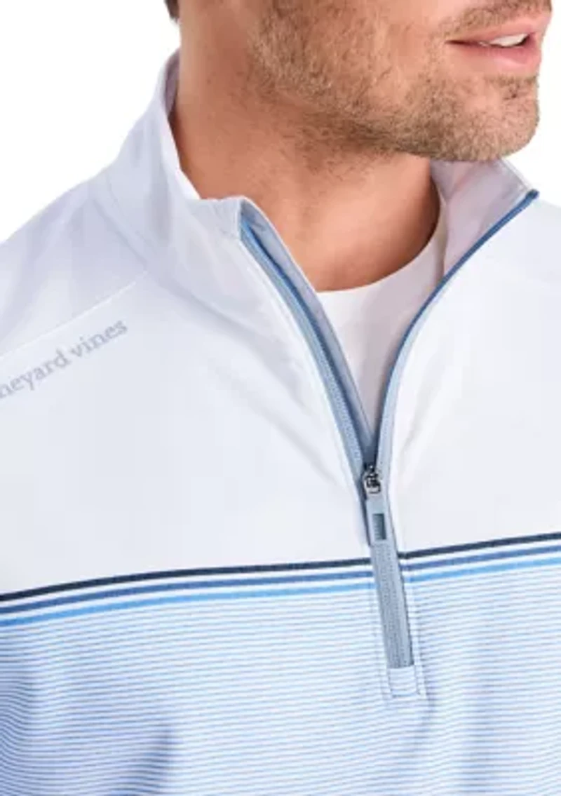 Men's Engineered Stripe Sankaty 1/4 Zip Sweatshirt