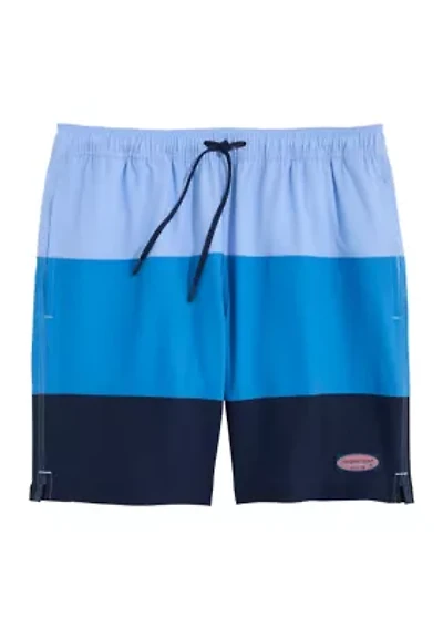 7'' Colorblock Piped Chappy Swim Trunks
