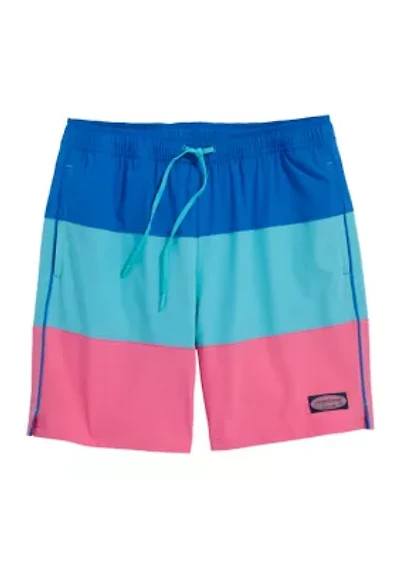 7'' Colorblock Piped Chappy Swim Trunks