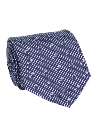 Whale Wave Printed Silk Tie