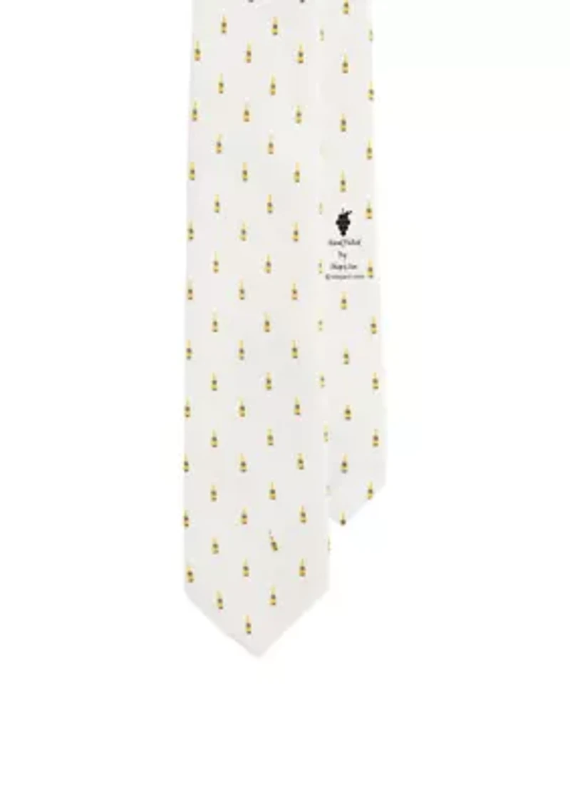 Men's Champagne Bottles Silk Tie