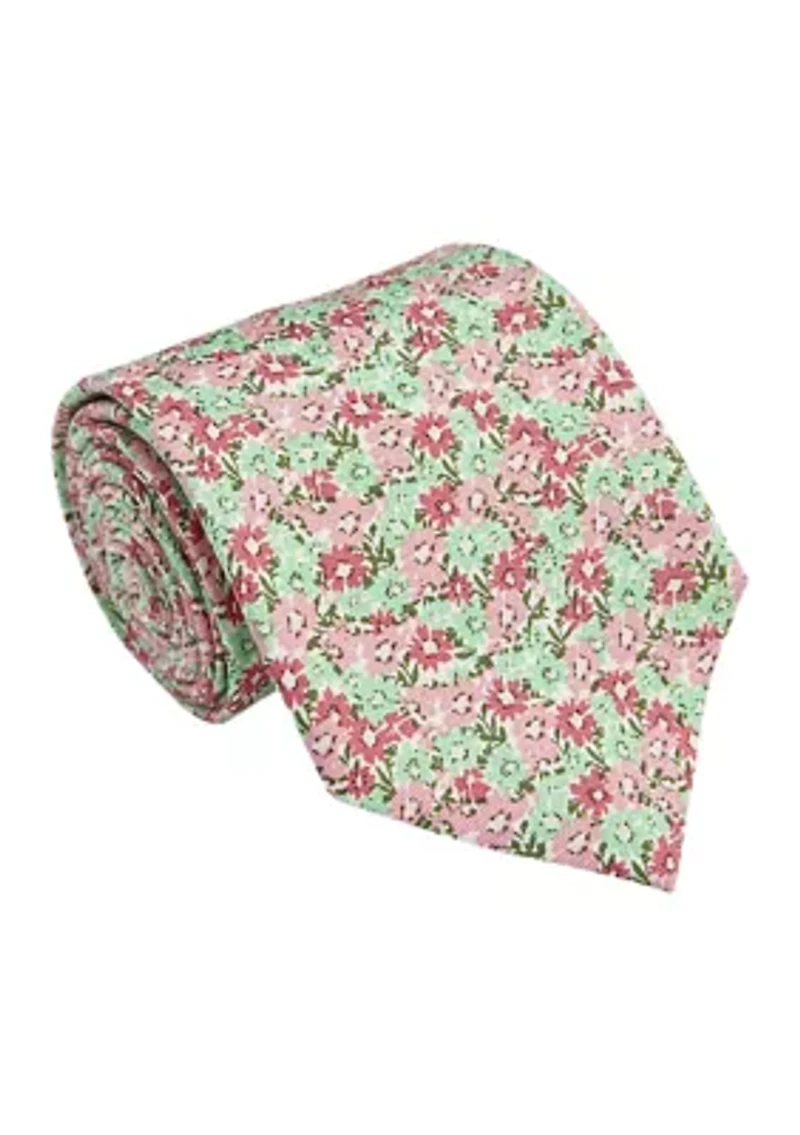 Sea Breeze Floral Silk Tie