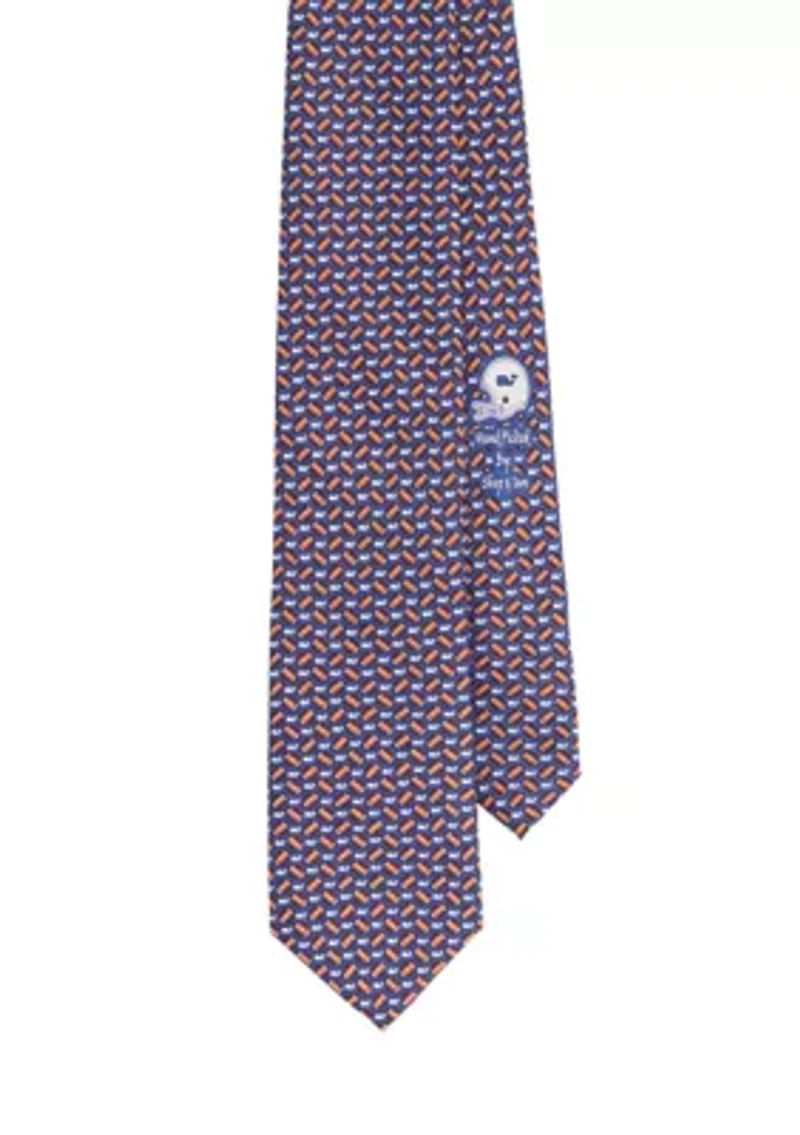 Football Whale Printed Tie