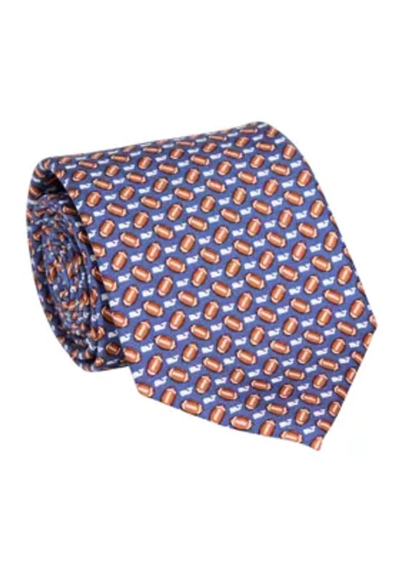 Football Whale Printed Tie