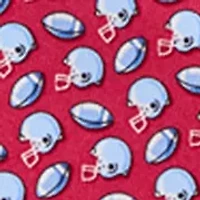 Tossed Football and Helmet Print Tie