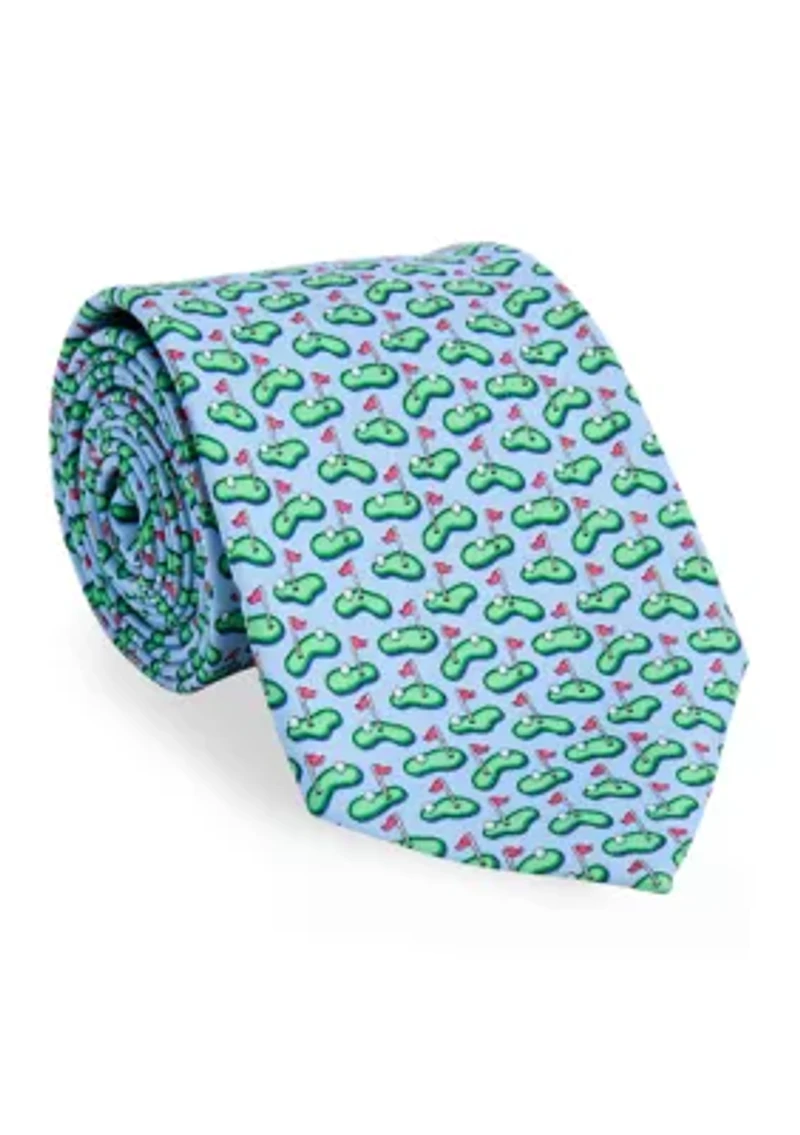 Golf Greens Printed Tie