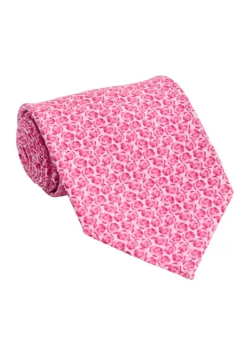 Kentucky Derby Painted Roses Silk Tie