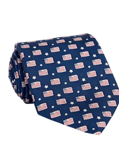 Flags and Stars Printed Tie
