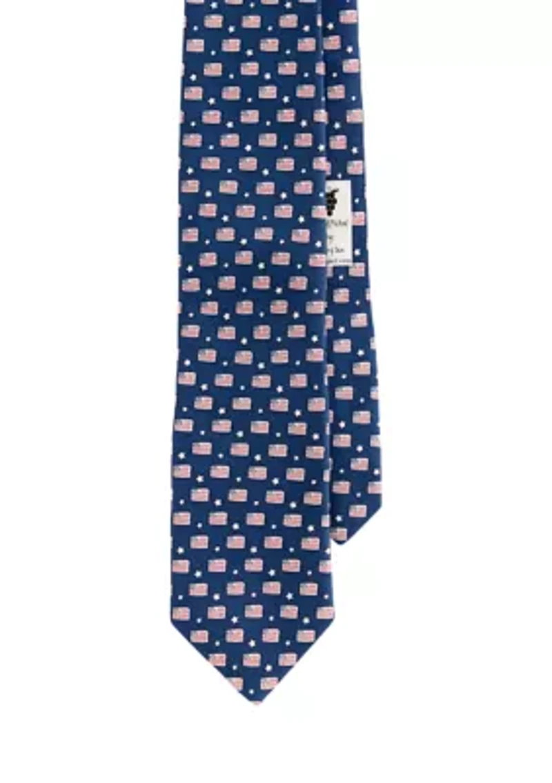 Flags and Stars Printed Tie