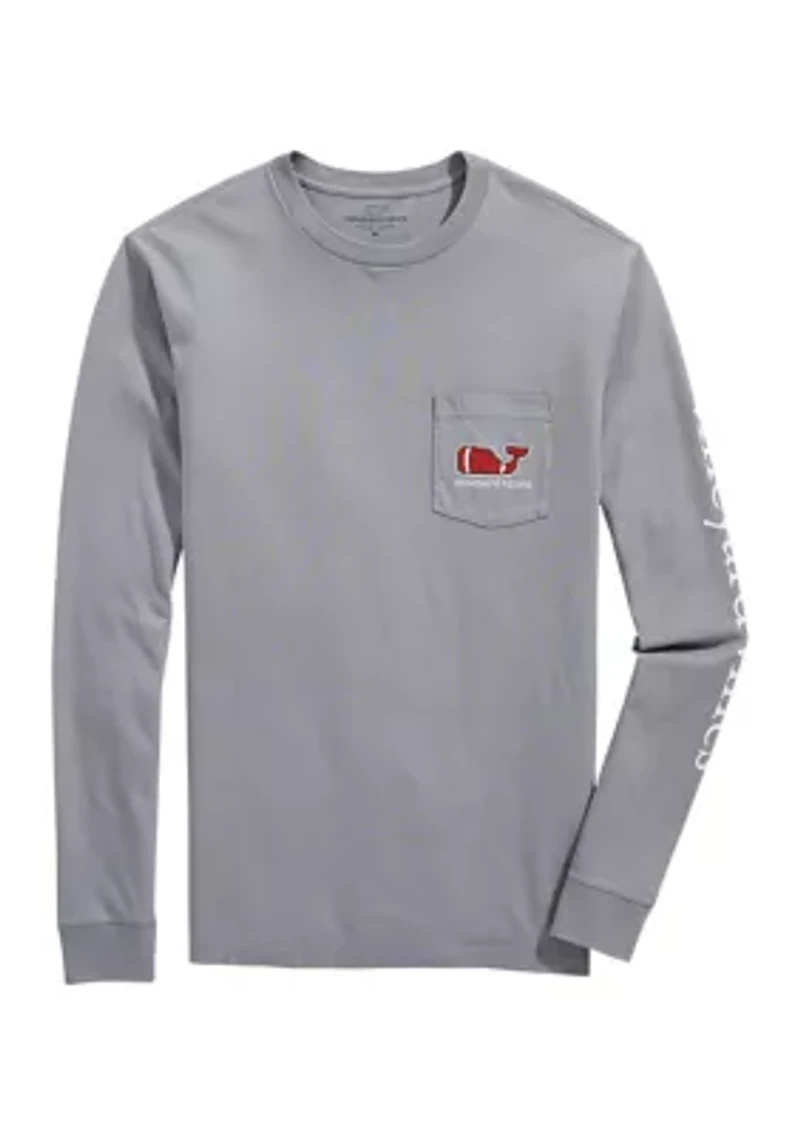 Men's Football Whale Long-Sleeve Pocket T-Shirt