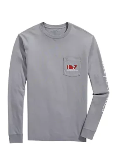 Men's Football Whale Long-Sleeve Pocket T-Shirt