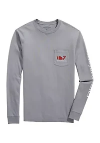 Men's Football Whale Long-Sleeve Pocket T-Shirt