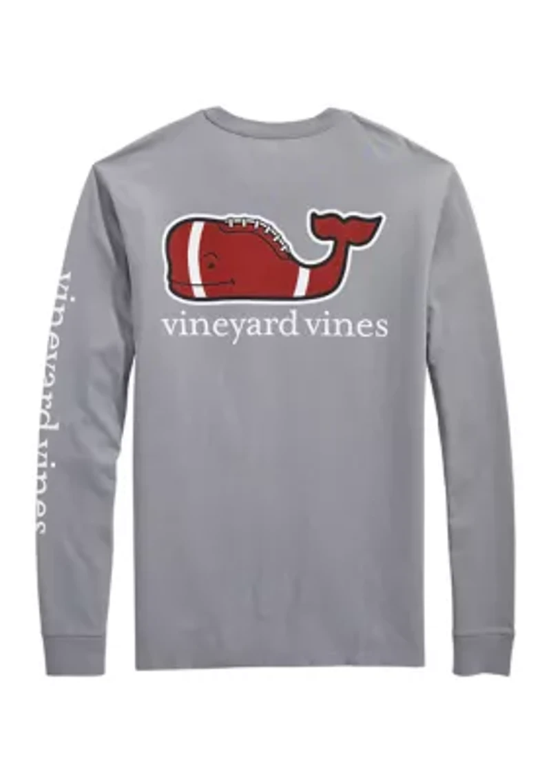 Men's Football Whale Long-Sleeve Pocket T-Shirt
