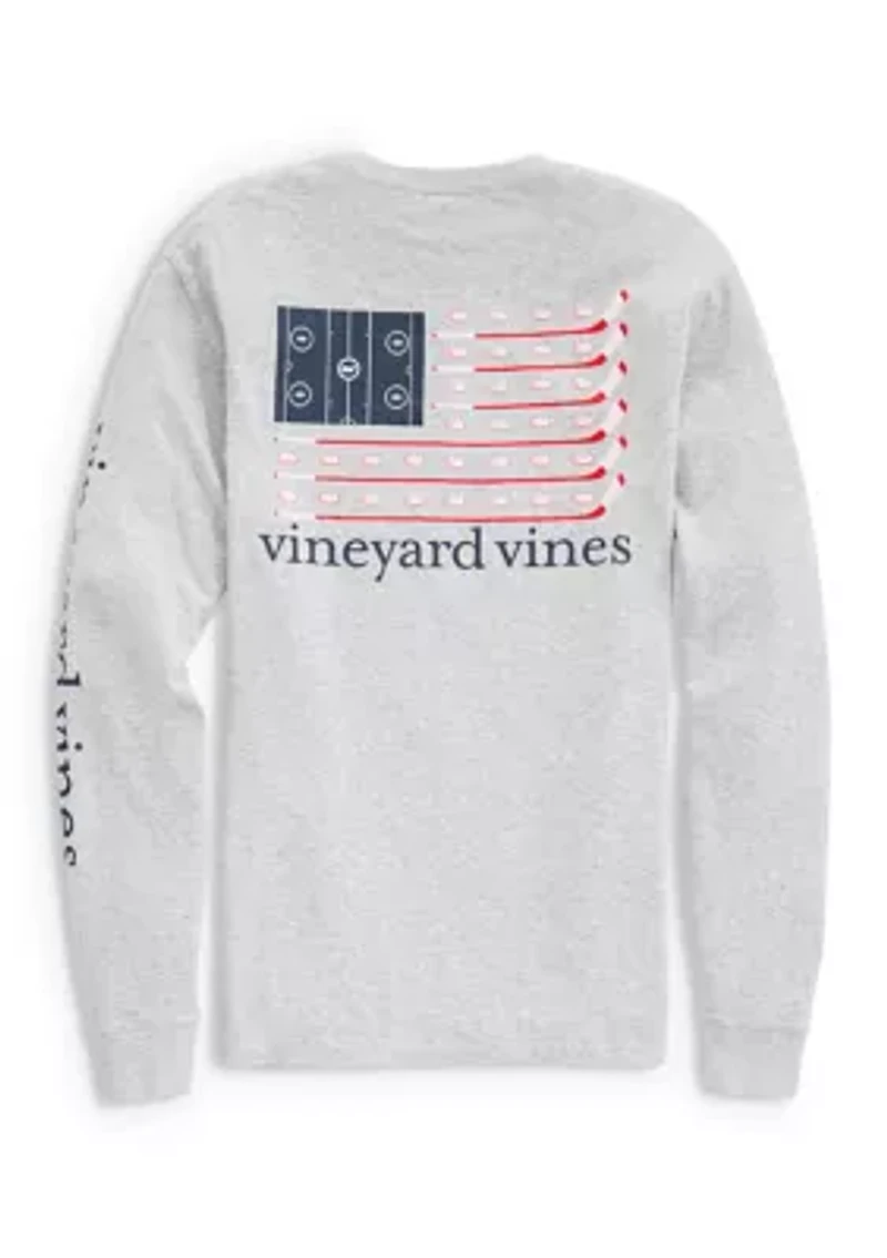 Men's Long Sleeve Hockey Flag T-Shirt