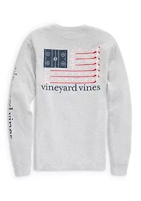Men's Long Sleeve Hockey Flag T-Shirt
